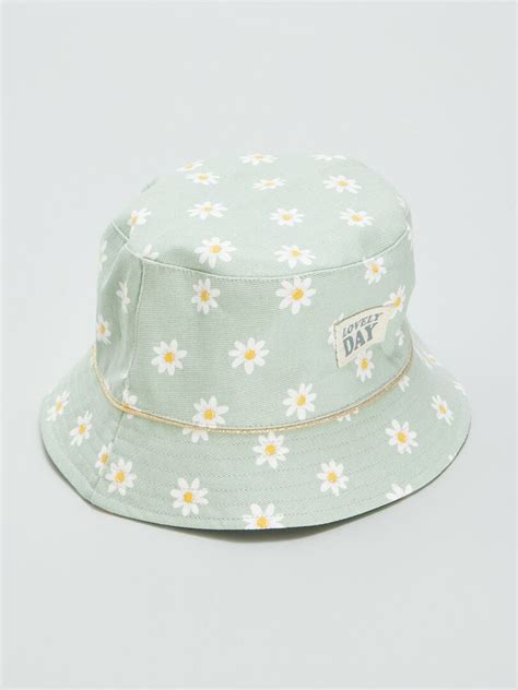 Gorro Bucket Estampado De Flores Azul Kiabi