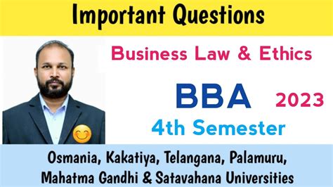 Business Law Ethics Important Questions 2023 BBA 4th Sem UG