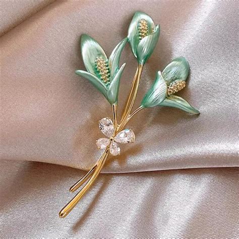 Брошь в виде цветка лилии, булавка на лацкан, ювелирные изделия ...