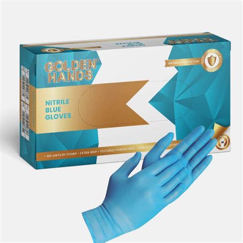 Golden Hands Nitrile Gloves Blue 100pcs