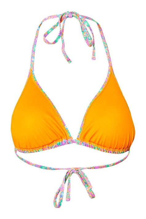 Pieces Badet J Pc Bea Bikini Triangle Top Orange Pop