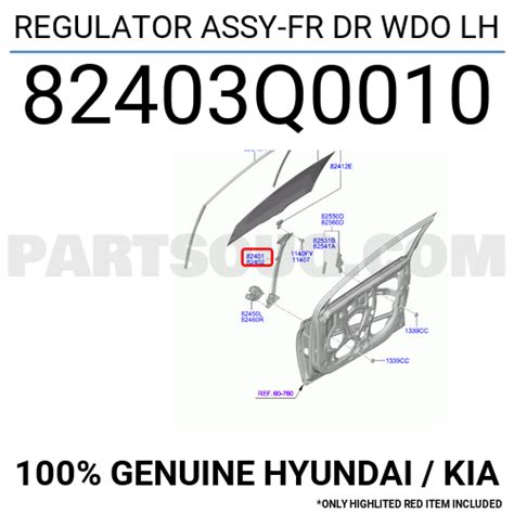 REGULATOR ASSY FR DR WDO LH 82403Q0010 Hyundai KIA Parts PartSouq