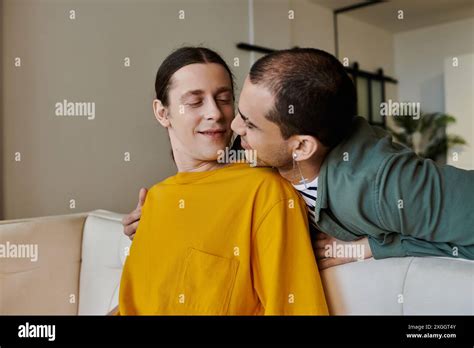 Happy Gay Couple Cuddling On Hi Res Stock Photography And Images Alamy