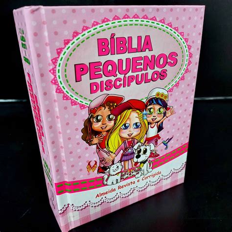 Biblia Sagrada Infantil Pequenos Menina Discipulos Rosa Sk Crianças