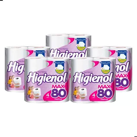 Pack X 5 Bolson Papel Higiénico Higienol Max 4x 80mt Mercadolibre