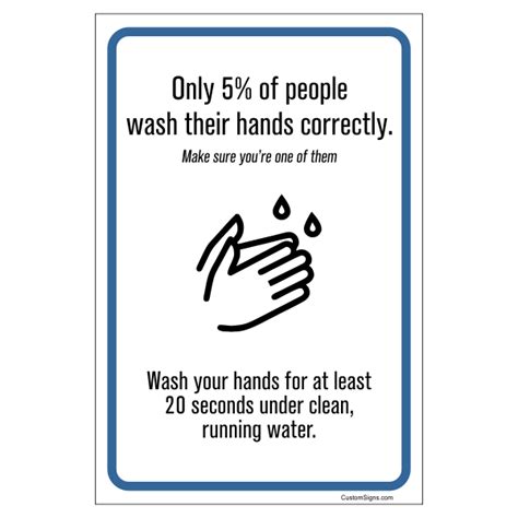 Spread Kindness Not Germs Hand Washing Full Color Sign 6 X 4