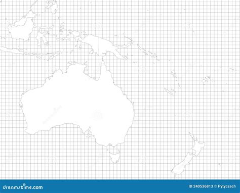 Australia E Oceania Carta Bianca Di Profilo Illustrazione Vettoriale