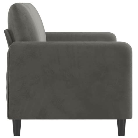 2 Sitzer Sofa Dunkelgrau 140 Cm Samt Weddig