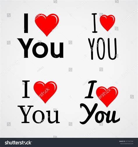 Love You Red Heart Sign Vector Stock Vector Royalty Free 371767744