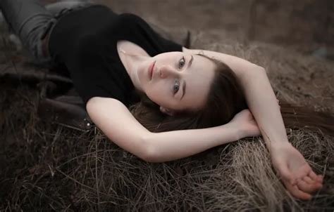 Wallpaper Nature Model Women Jeans Brunette T Shirt Black T Shirt Women Outdoors For