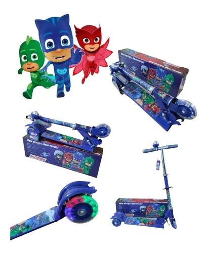 Patinete Infantil Pj Mask 3 Rodas C Luz E Buzina Parcelamento Sem Juros