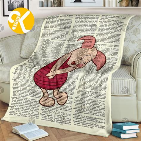 Vintage Disney Piglet Winnie The Pooh In Paper Background Throw Blanket ...