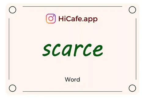 english word scarce meaning  definition hicafe