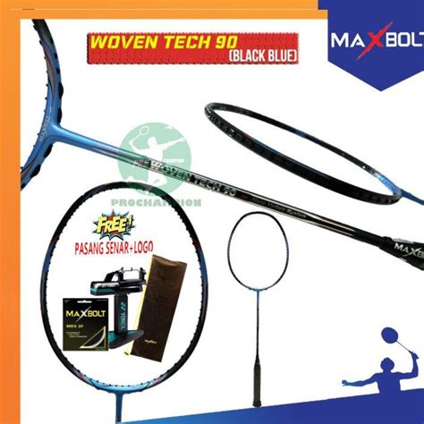 raket badminton original maxbolt woven tech  wt blue lazada indonesia