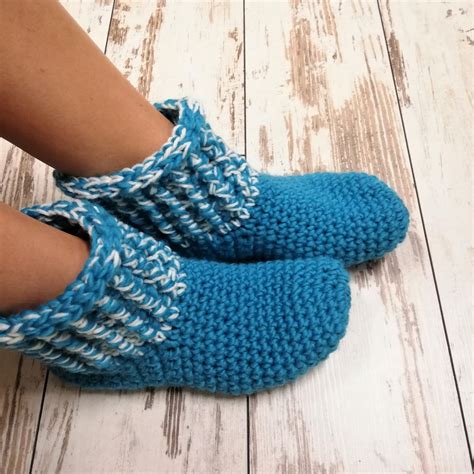 Häkeln Damen Hausschuhe mit rutschfesten Sohlen / Stiefel / | Etsy