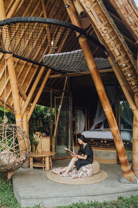 Hut In Ubud Bedroom Bed Bath Bamboo House Bali