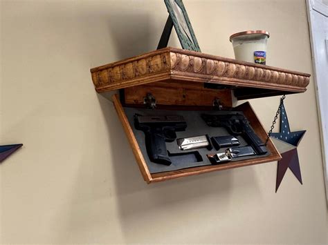 Rfid Gun Concealment Shelf Pine Shelf Secret Storage Shelf Etsy