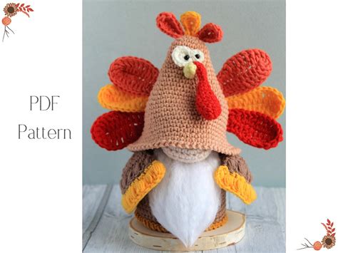 Crochet Thanksgiving Turkey Gnome Pattern Amigurumi Turkey Etsy