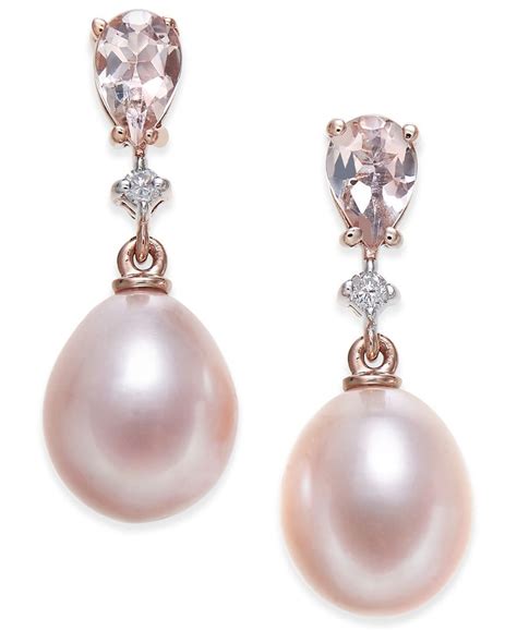 Macy S Pink Cultured Freshwater Pearl 8 1 2mm Morganite 3 4 Ct T W