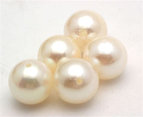 Mm Loose Akoya Cultured Pearls Five Pearls Full Drilled Add On