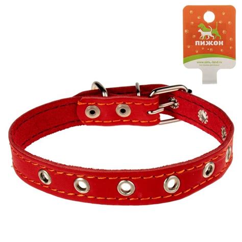 Ошейник кожаный однослойный безразмерный, 45 х 2 см, ОШ 18-39 см ...