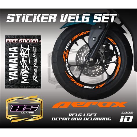 Jual Cutting Sticker Velg Aerox Aksesoris Motor Stiker Lis Velg Yamaha