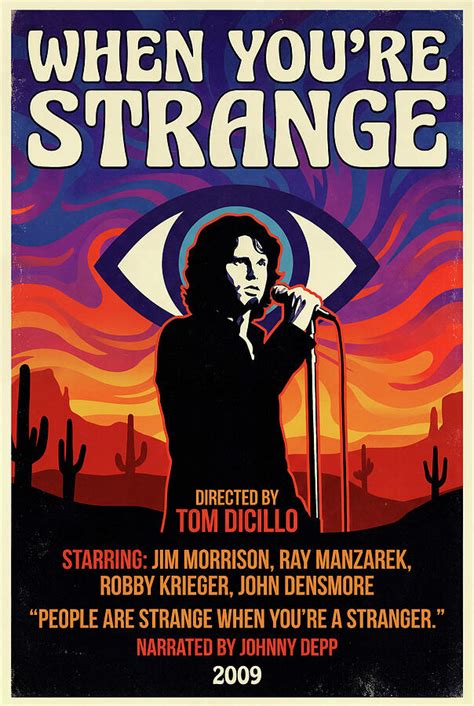 Jim Morrison Psychedelic When Youre Strange Minimal Movie Poster