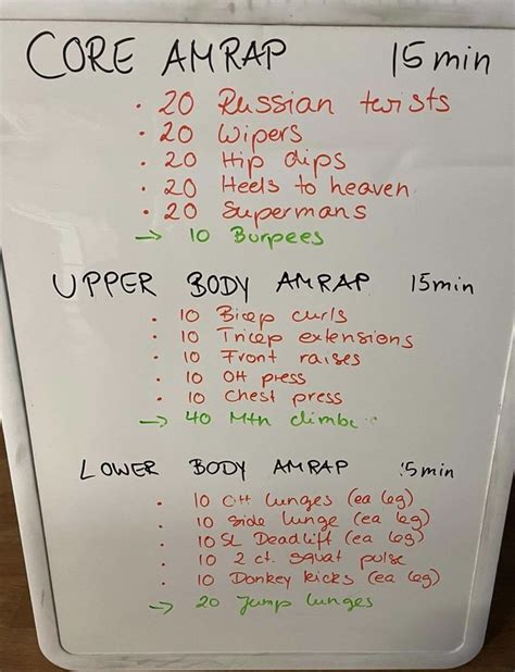 Core Upper Lower Body AMRAP In 2024 Amrap Workout Endurance