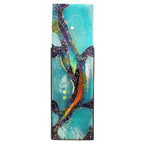 Glass Wall Sculptures I Moon Panel I By Karen Ehart