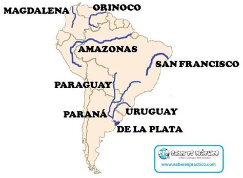 Principales ríos de América del Sur con mapa América Continentes Ríos