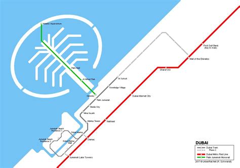 Palm monorail map - Palm Jumeirah monorail map (United Arab Emirates)