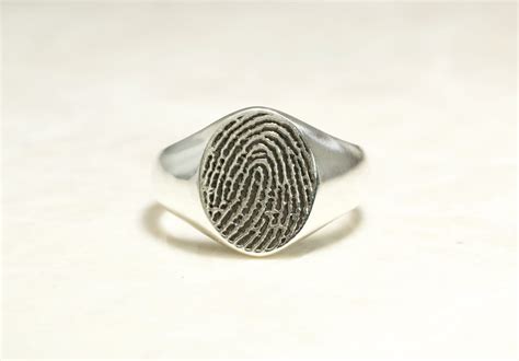 Classic Sterling Silver Fingerprint Signet Ring Brentandjess