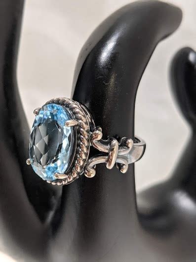 Light Blue Topaz Silver 925 Ring. Women's Silver Topaz Stone Fashion ...