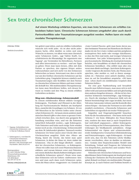 Sex Trotz Chronischer Schmerzen