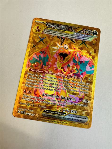 Pokemon Karte Tcg Glurak Ex Obsidian Flammen Full Holo Rare