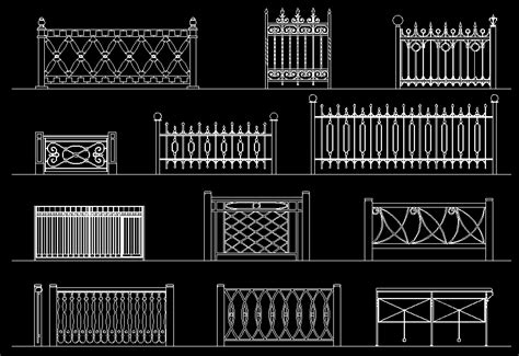Wrought Iron Railings Autocad Drawing Dwg File Vectors File