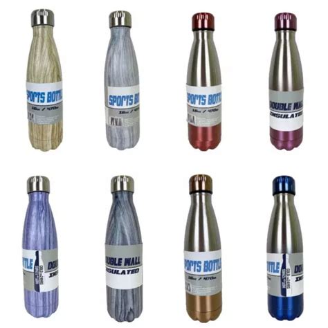 Insulated Water Bottle Thermal Double Wall Drink Vacuum Flask Ml Hot Cold Picclick Au
