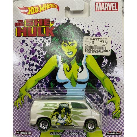 Hot Wheels Custom Dodge Van She Hulk Premium Marvel Set Car Culture Shopee Brasil