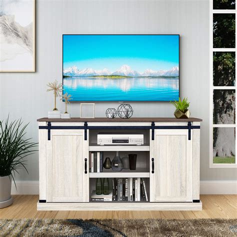 Buy Rainbow Sophia Tv Stand With Storage Cabinet Sliding Barn Doors