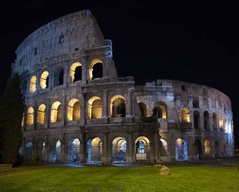 Night View Of The Famous Colloseum In Rome Italy Stock Image Colourbox