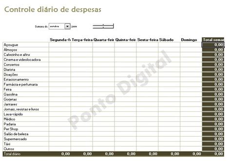 Planilha Excel Info Controle Di Rio De Despesas