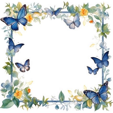 Blue Butterfly Border Designs