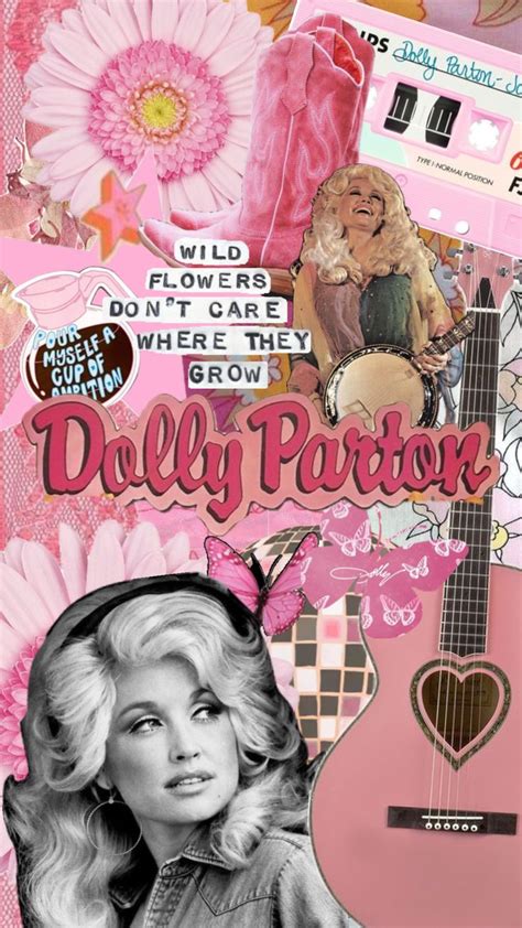 An Image Of Dolly Monroe Collage With Pink Flowers And Other Things In