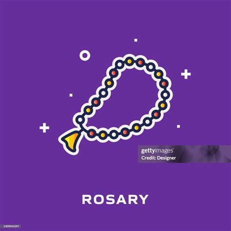 Rosary Flat Line Icon Outline Vector Symbol Illustration High Res