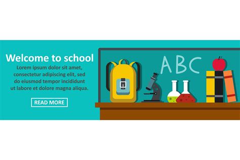 Welcome to school banner horizontal concept By Ylivdesign ...