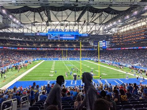 A view from the end zone inside Ford Field for a Detroit Lions game - Downtown Detroit