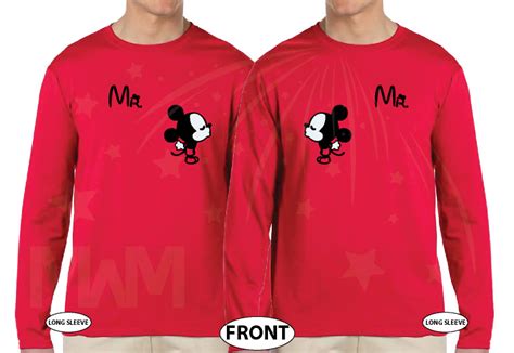 LGBT Gay Matching Mr Mickey Mouse Shirts With Mickey Hands Shaped As A Heart With Custom Wedding