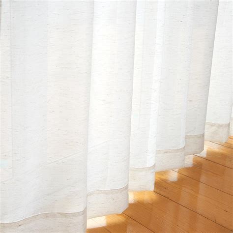 リネン風 ナチュラル レース カーテン Aサイズ 幅50〜100cm × 丈60〜140cm 1枚 スパンボイル ボラン 日本製 プリーツ畳み ...