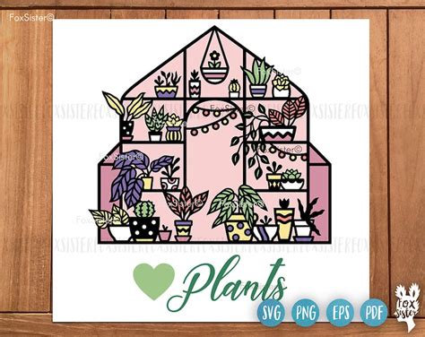 Plants Svg For Cricut And Silhouette Greenhouse Svg Etsy Uk