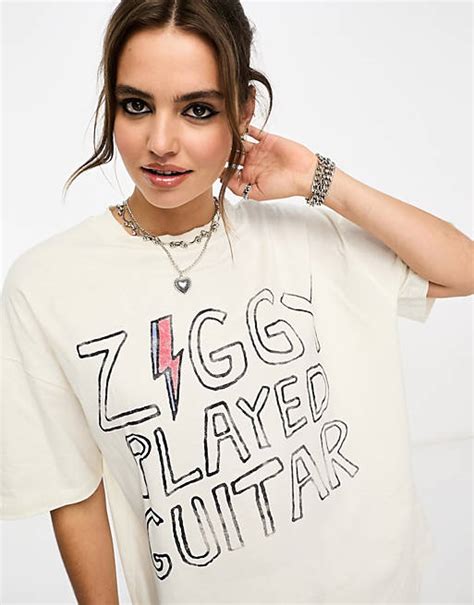 Asos Design Oversized T Shirt With Ziggy Licence Graphic In Off White